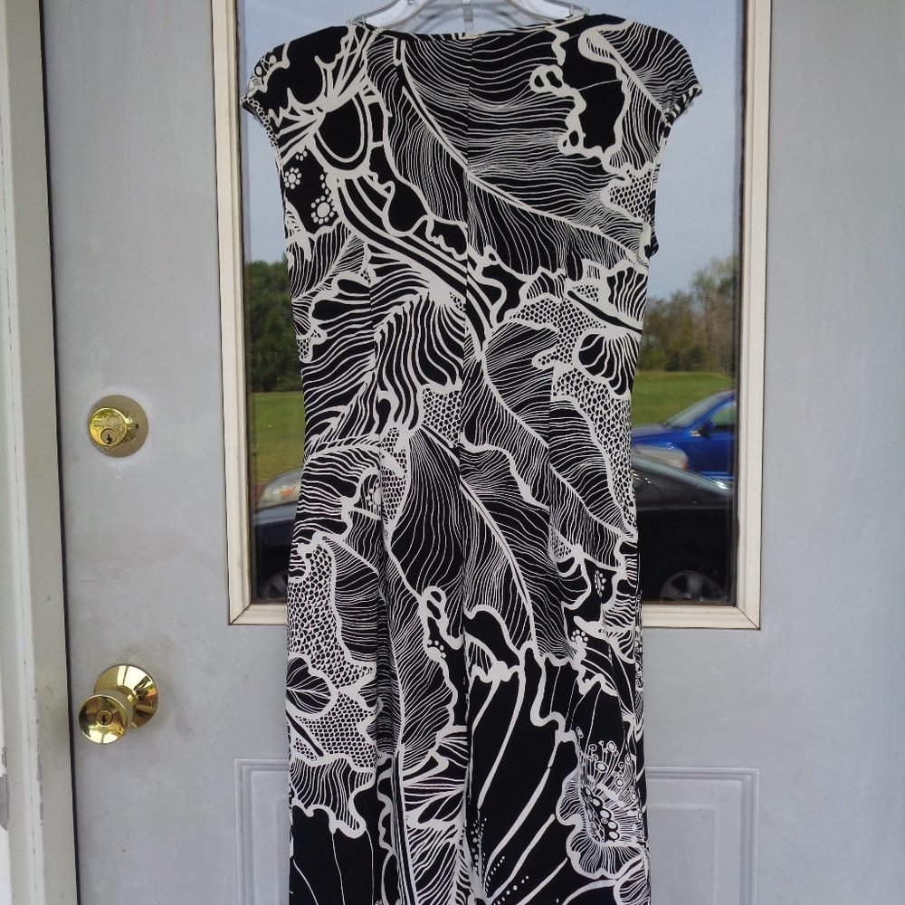 evan picone dress abstract print dress w stretch casual party size 4 - Picture 6 of 14